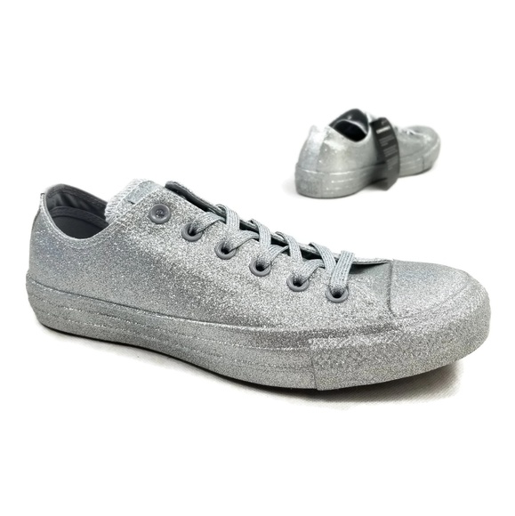 silver converse shoes